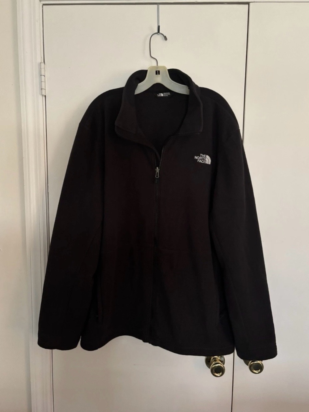 Mens The North Face Black Full Front Zip Fleece Jacket Size XXL